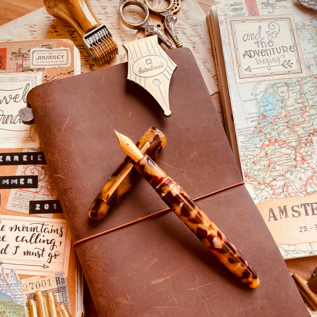 Estie tortoise - Gold Trim fountain pen