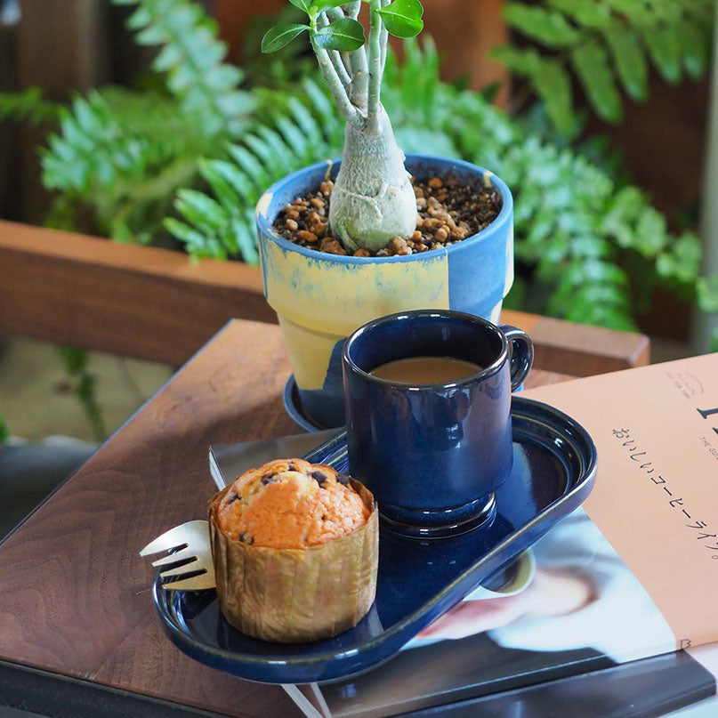 Smith stacking Footed mug - navy