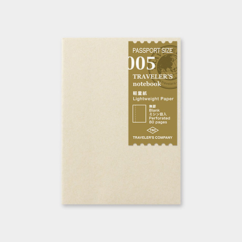 TRAVELER'S notebook Refill <Passport Size> Light Paper 005