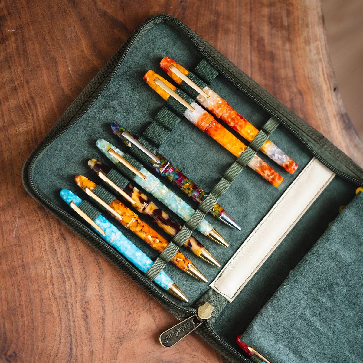 Esterbrook 20 pc zipper pen case - Tan