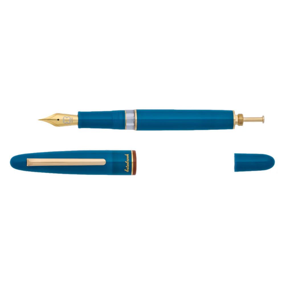 Back to the Lands Estie Fountain Pen / Funky Lake / Gold Trim - M