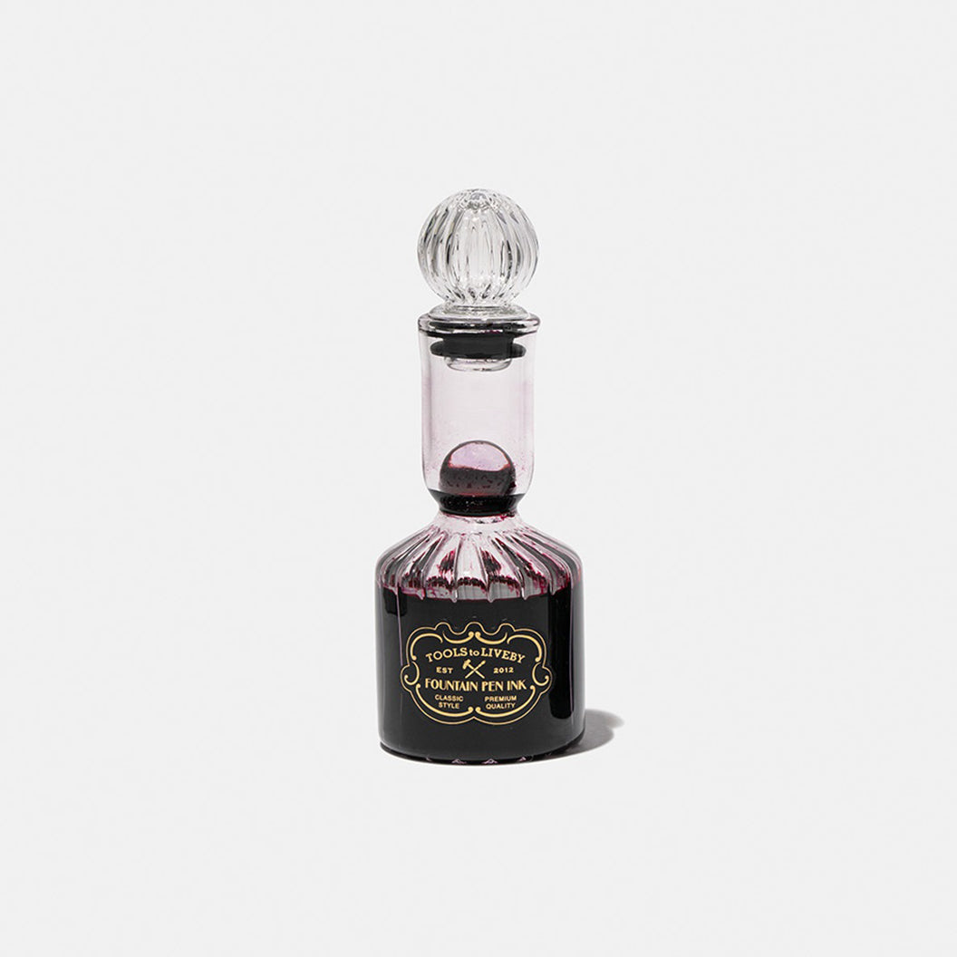 glass bottle ink / red