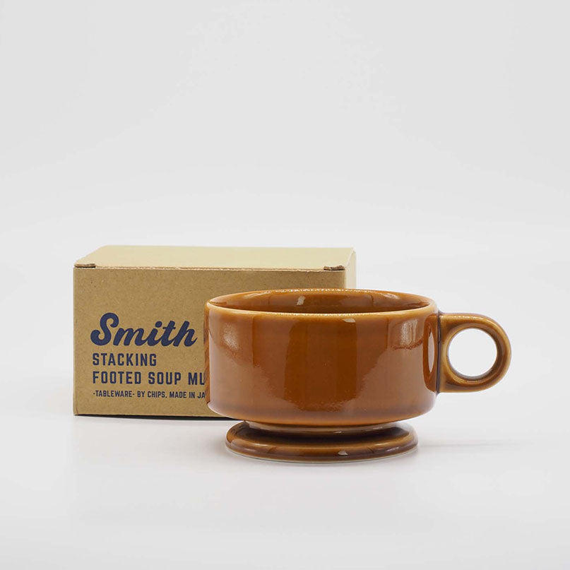 Smith stacking Footed Soup mug - brown