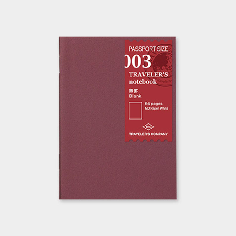 TRAVELER'S notebook Refill <Passport Size> Blank MD 003  <Basic Item>