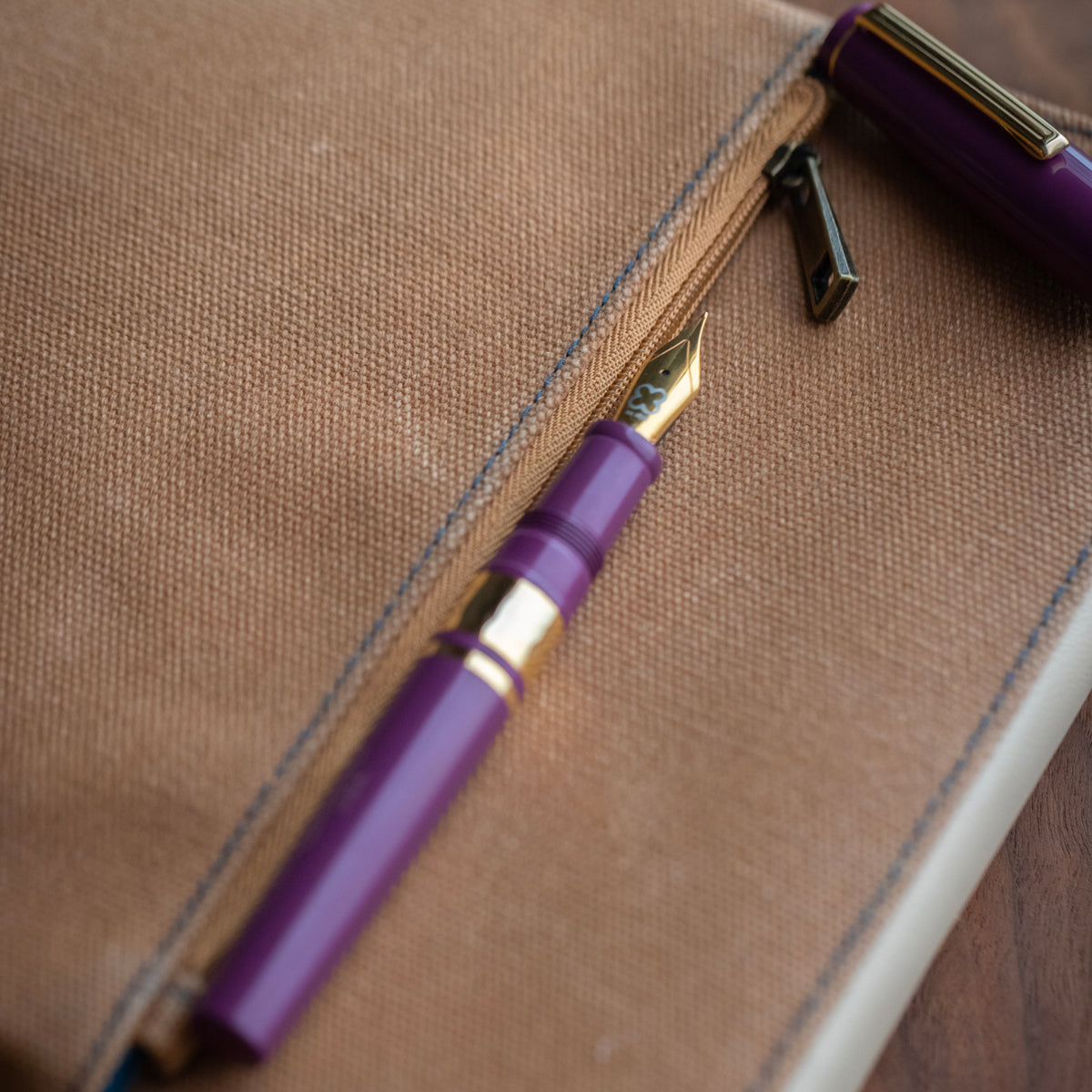 Model J Blackberry Ebonite with Gold trim - Broad