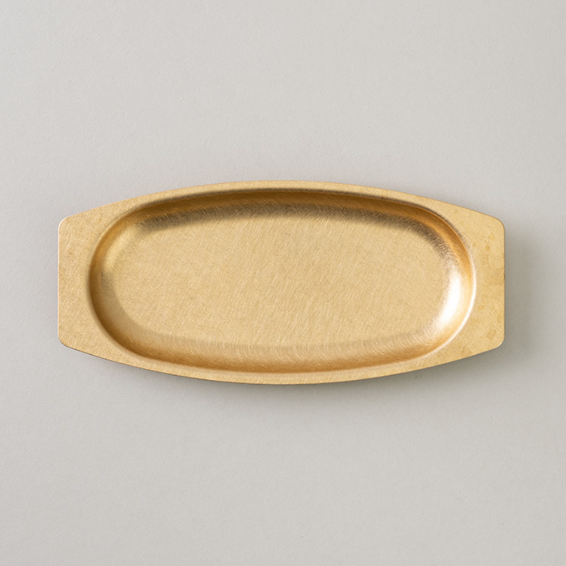 BRASS OVAL HIGH TRAY - SOLID