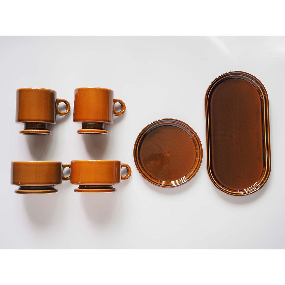 Smith stacking Oval Plate - brown