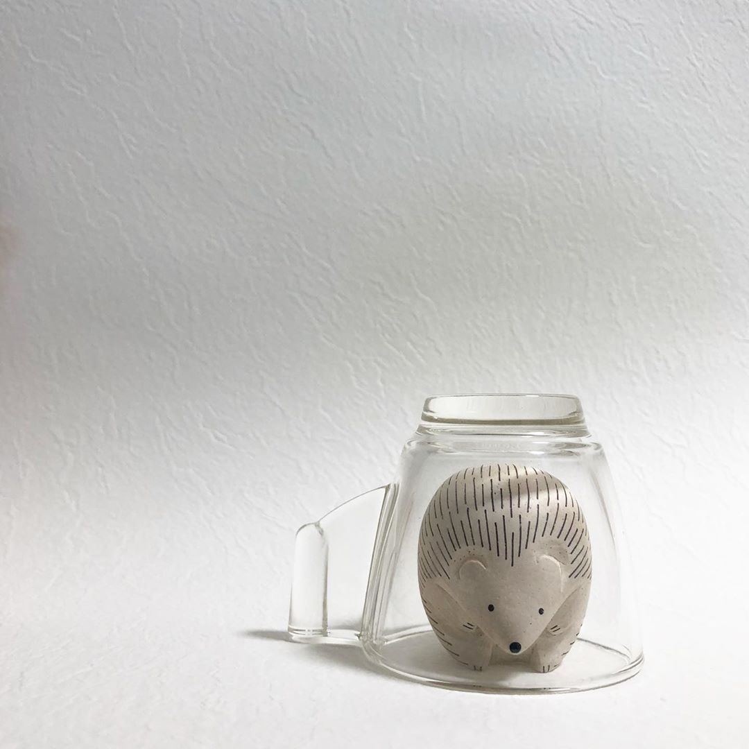Pole pole wooden animal Hedgehog