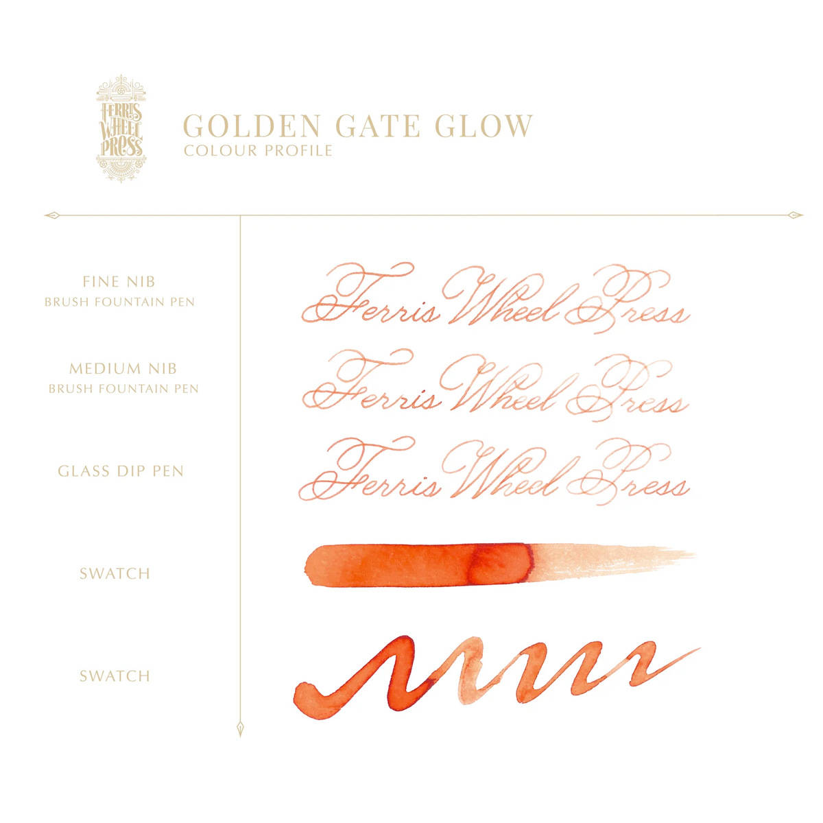 38ml Fountain Pen Ink - Golden Gate Glow
