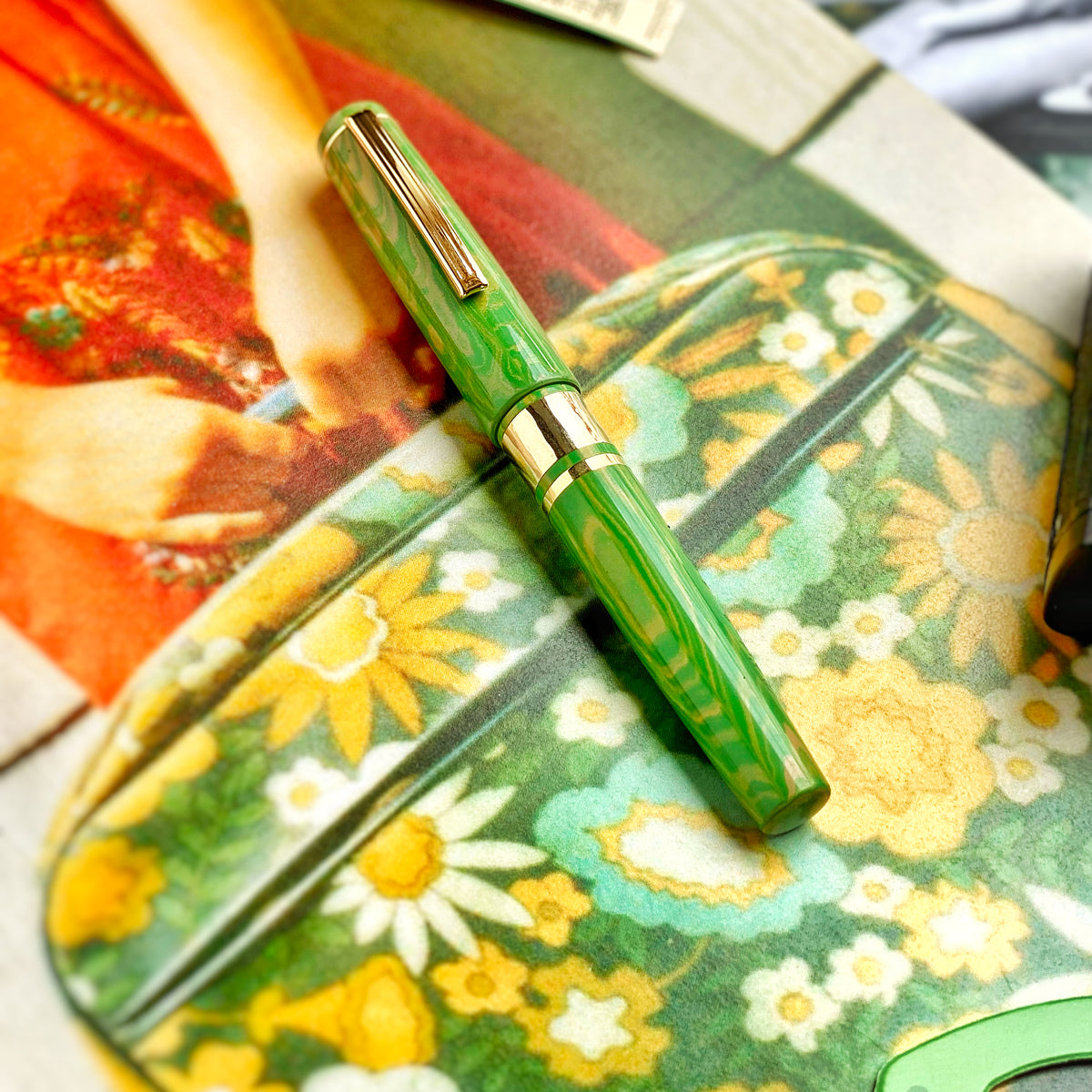 Model J Lotus Green Ebonite with Gold trim