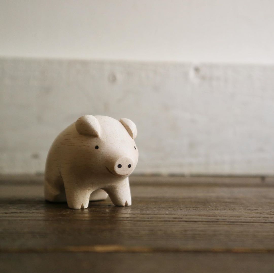 Pole pole wooden animal Pig
