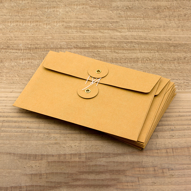 KRAFT ENVELOPE <M> Horizontal with String Orange