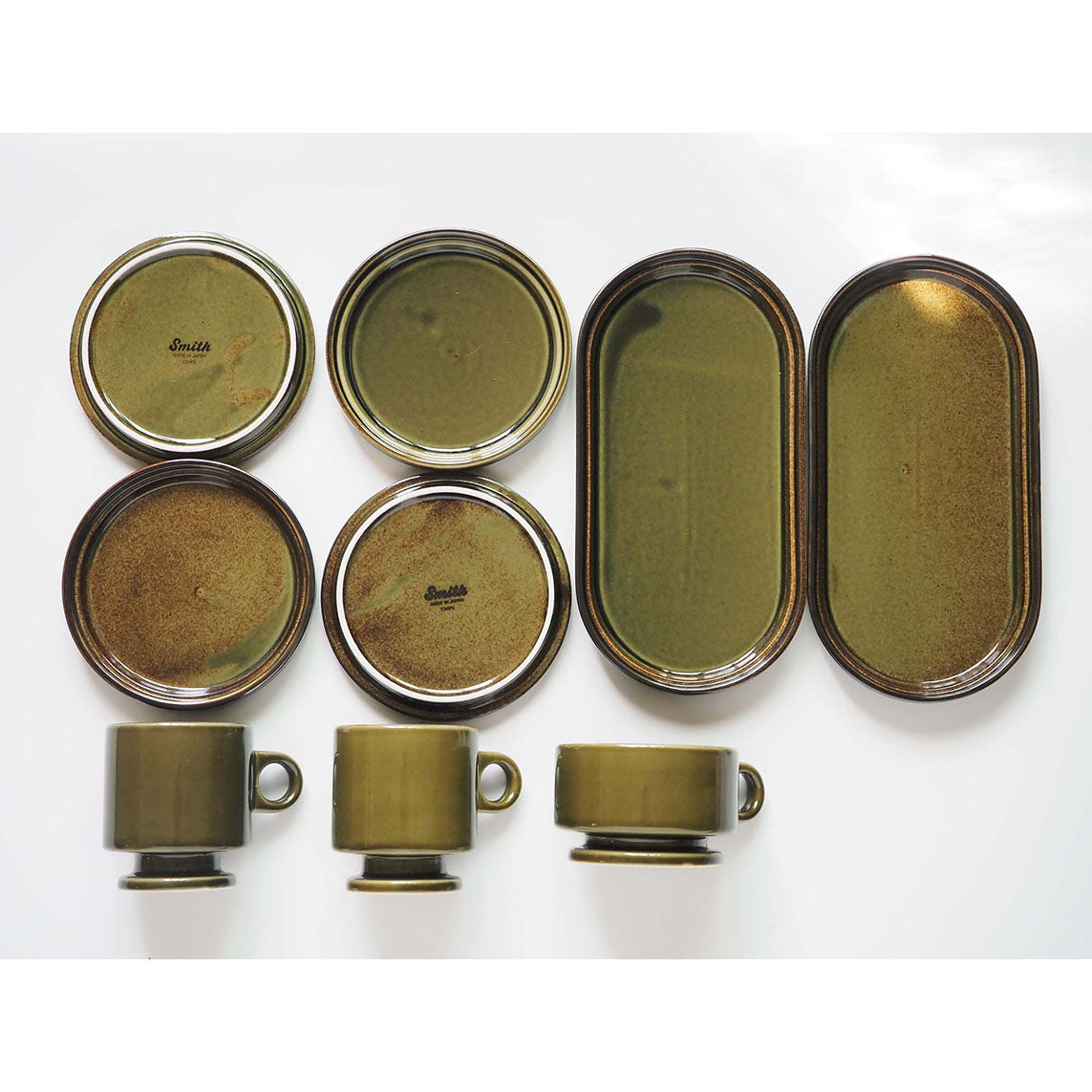Smith stacking Oval Plate - green